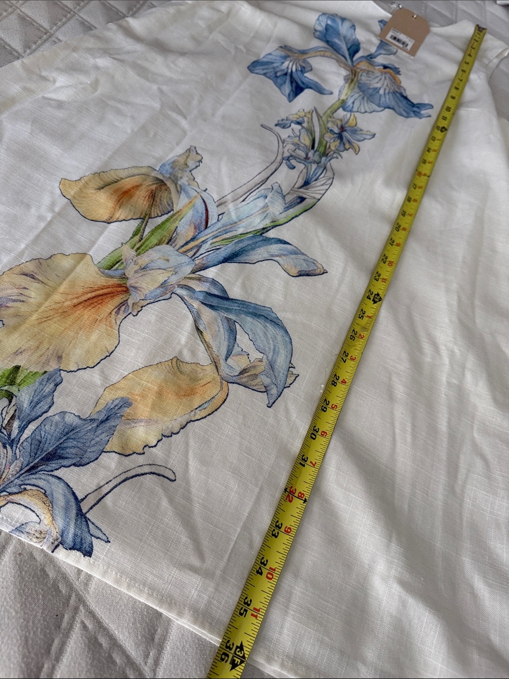 Farmers Market Floral Linen Blend Shift Dress White Size Large NWT - Picture 9 of 17